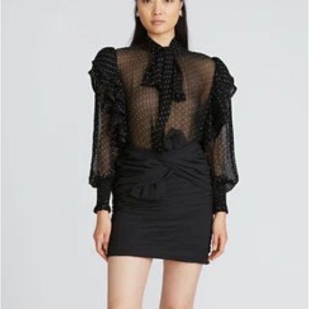 Amur Kehlani‎ Tie skirt Black Rouched *REVOLVE*  NWT Side Zip Mini Skirt - Picture 14 of 15